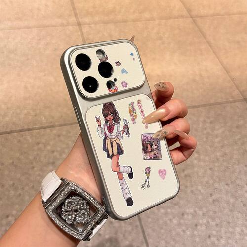 iPhone14动漫新款适用17AIR大视窗苹果13小众创意适用16PLUS全包15ProMax手机壳古早昭和涩谷辣妹