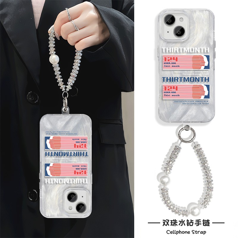 iPhone12ProMax高级感苹果14plus羽纱华为Nova13复古人脸英语16e小众手机壳带挂绳适用小米15ultra硬创意y300