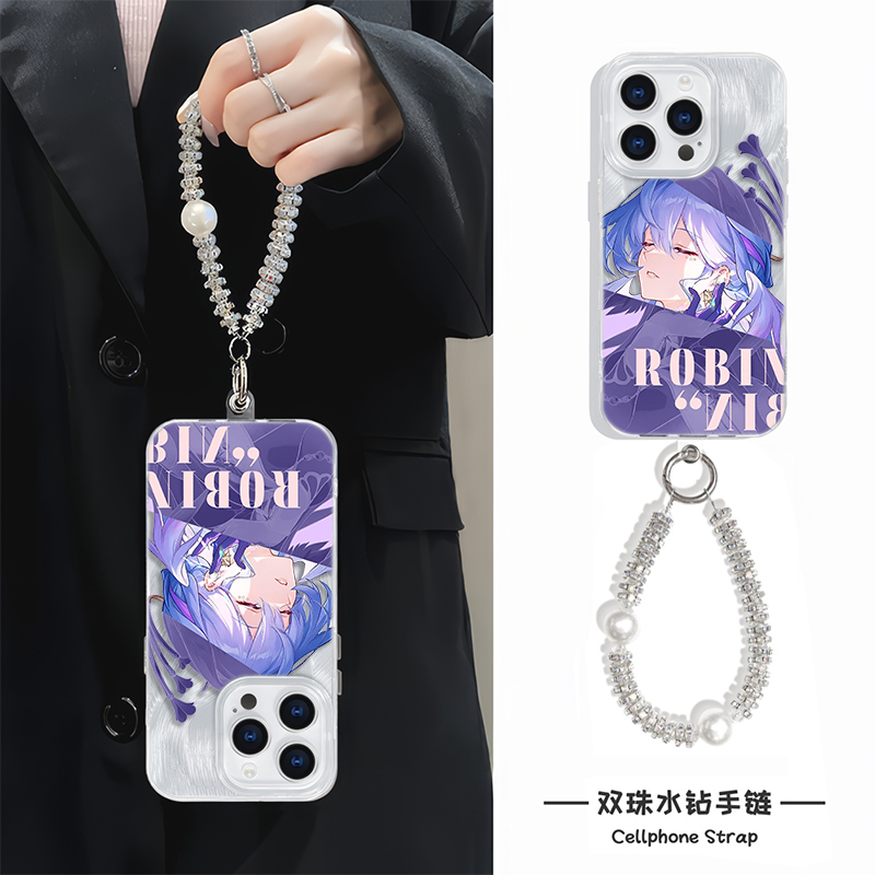 羽纱iPhone13适用16ProMax卡通知更鸟iqooneo10苹果12高级感15plus硬手机壳带挂绳14潮牌手链y300i华为Pura70