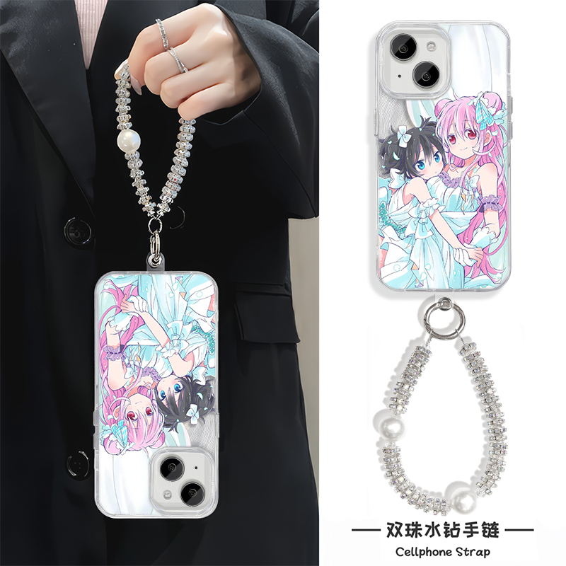 链条neo10女款12promax硬苹果14适用16plus砂糖与盐婚礼iPhone15羽纱13手机壳带挂绳华为mate70高级感荣耀300