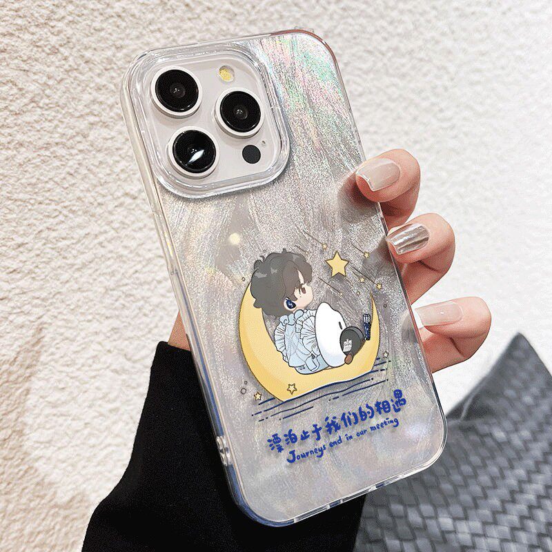 iPhone13羽纱硬苹果14可爱OPPOA6PRO高颜值16plus手机壳带挂绳华为NOVA15适用12ProMaxQ版周深周边卡通小米17