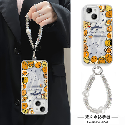 苹果16手机壳带挂绳12满屏懒蛋蛋华为Nova13硬14ProMax创意FINDX8羽纱高级感15PLUS适用iPhone17小众VIVOy500