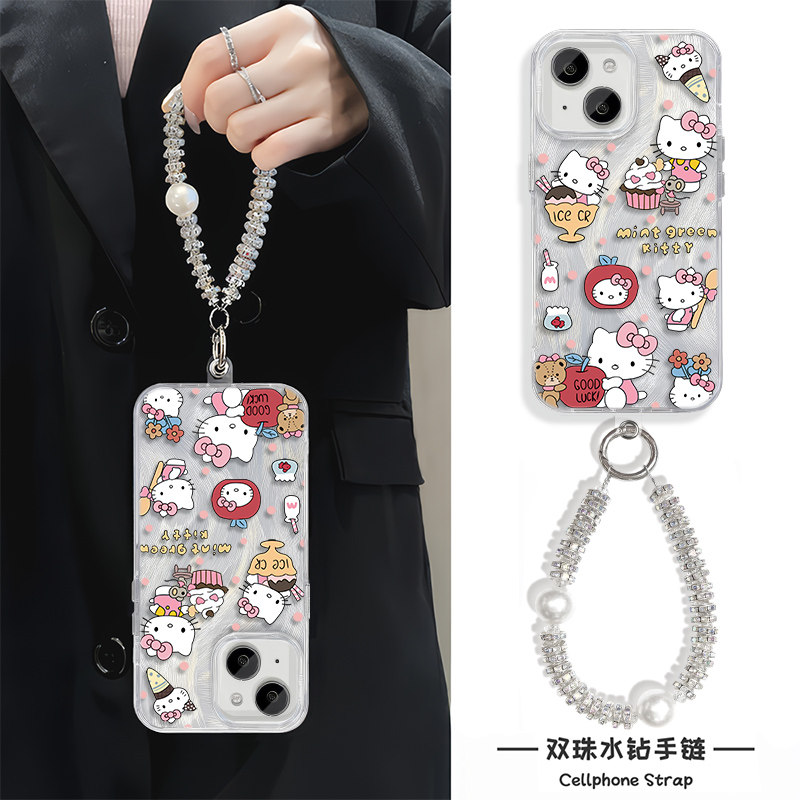 16ProMax厨师凯蒂猫iPhone17适用硬小米15Ultra少女心红米TURBO4羽纱14plus苹果13手机壳带挂绳12可爱红米k80