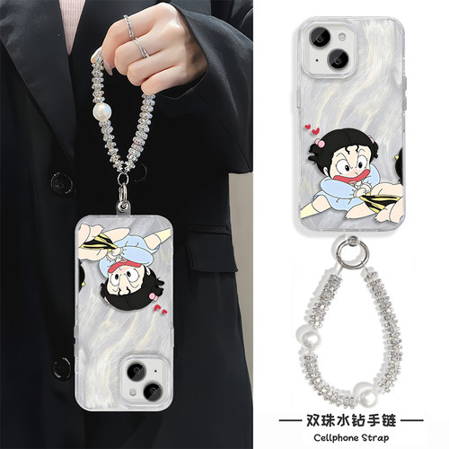 红米K90MAX可爱iPhone17华为NOVA16羽纱拉裤子情侣适用苹果14PLUS卡通高级感12手机壳13ProMax硬小米15带挂绳