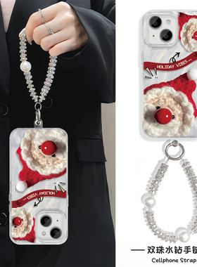 圣诞老人iPhone15手机壳带挂绳NOVA12羽纱RENO13苹果14Plus适用P70荣耀GT硬16ProMax高级感S20女ins风K80创意