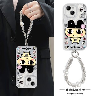 iPhone12羽纱荣耀X70硬苹果17高颜值可爱16plus卡通手机壳14p带挂绳华为NOVA15适用13ProMax情侣甜心吉麻美吉