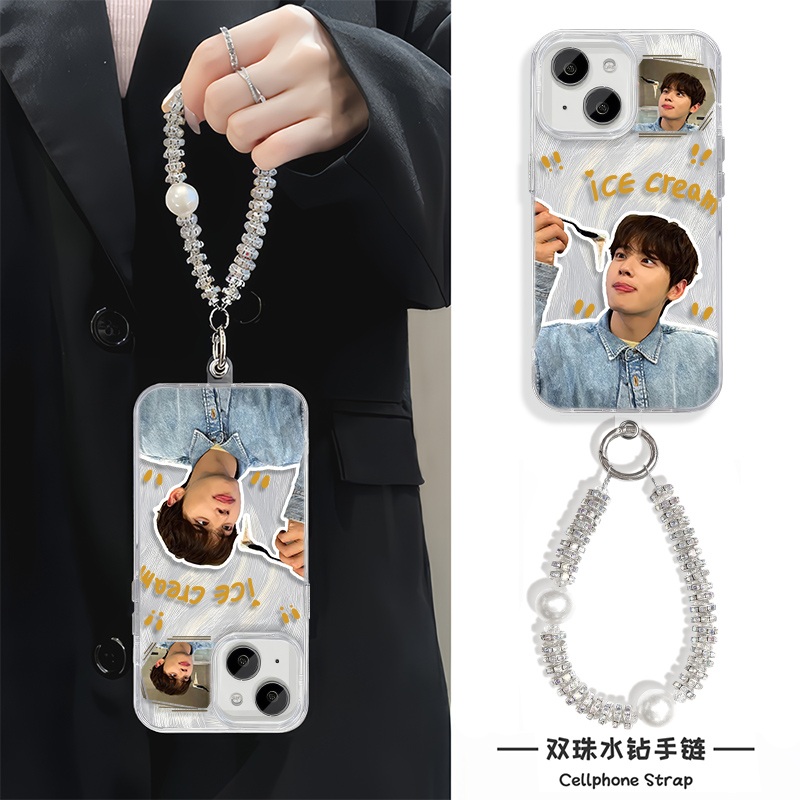 荣耀x70i少女心iPhone16羽纱15ProMax新款车银优周边手腕Findx8适用硬14plus高级感13手机壳带挂绳苹果12个性