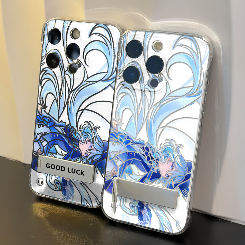 手腕Reno14硬13promax高级感苹果16无边框透明iPhone15适用12超薄findx8芙芙宁娜动漫华为mate70手机壳带支架