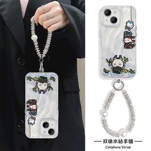 可爱悬挂龙泡泡iPhone12羽纱硬苹果17高颜值15plus手机壳华为NOVA14活力带挂绳13适用16ProMax卡通荣耀MAGIC8