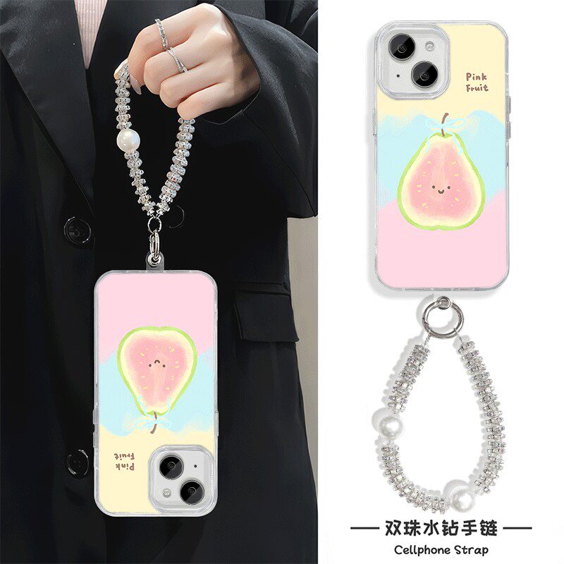 手机壳带挂绳16ProMax苹果1213适用iPhone17硬14羽纱15PLUS笑脸芭乐荣耀X70IOPPOFINDX8SVIVOS20红米TURBO4