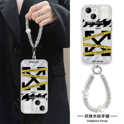 手机壳带挂绳12ProMax创意潮酷苹果16小米15ultra适用硬iPhone13小众14plus个性羽纱手腕findX8高级感红米K60