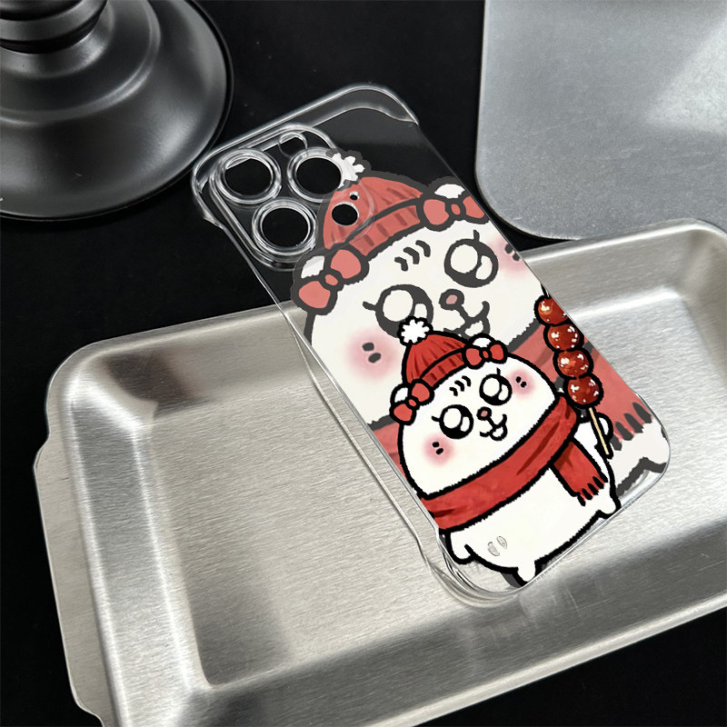 情侣糖葫芦美叽大鼠适用iPhone15可爱高级感16硬14plus手机壳带支架卡通苹果13无边框小米17ProMax超薄12透明