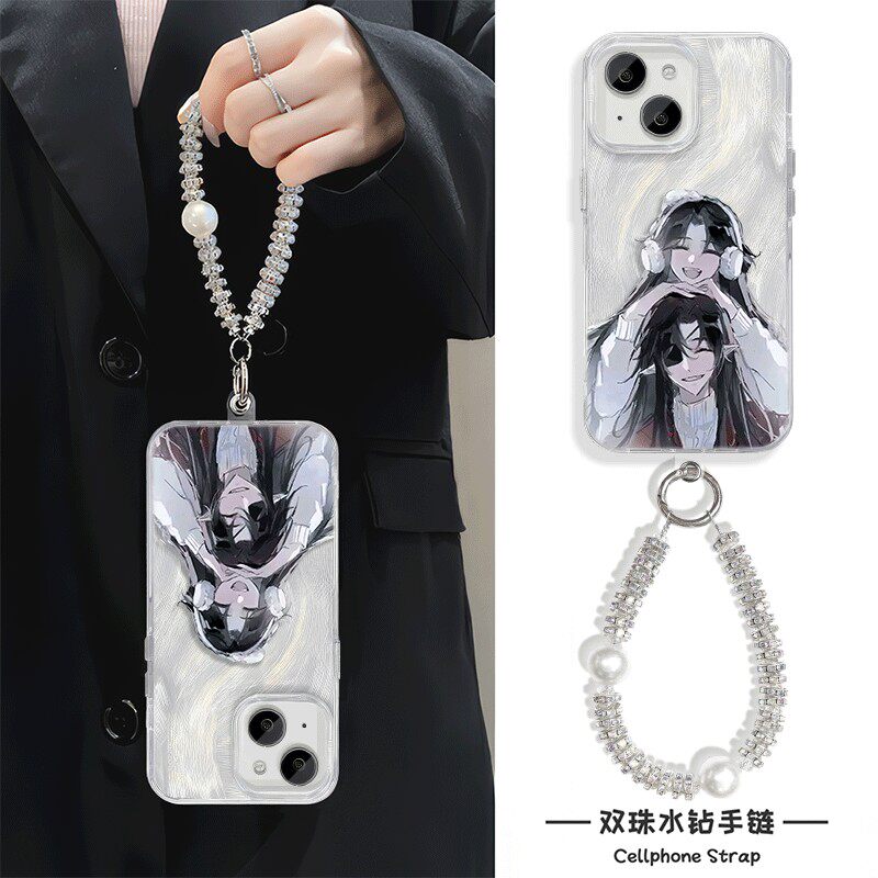 手机壳带挂绳16ProMax苹果1213适用iPhone17硬14羽纱15PLUS高颜值官赐福花怜荣耀GTOPPOA5X红米NOTE15R一加15