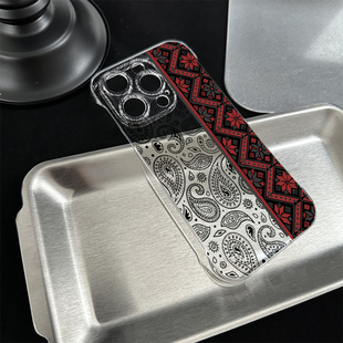 手腕Reno14无边框12ProMax创意郭煌图案高级感iPhone13适用硬16plus手机壳带支架苹果15透明手链s30超薄ins风