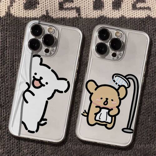 iPhone14可爱苹果13透明小米17ULTRA偷看洗澡线条小狗创意12ProMax卡通荣耀600软OPPORENO16适用15PLUS手机壳