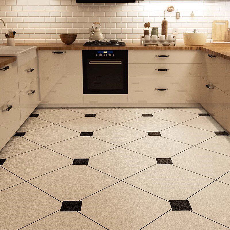 现货速发简约厨房k地垫防滑防油可擦免洗全铺地板革pvc耐磨地面脚