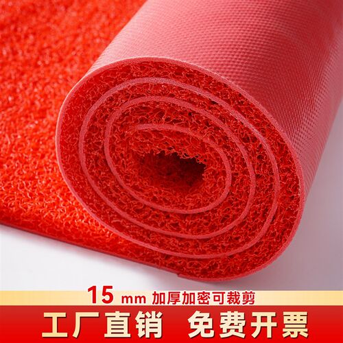 大门口进b门丝圈地垫迎宾红地毯入户门厅加厚防滑防水门垫PVC脚垫