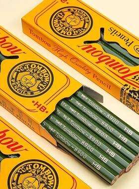 日本进口tombow蜻蜓8900经典书写铅笔绘画制图原木环保六角HB 2B