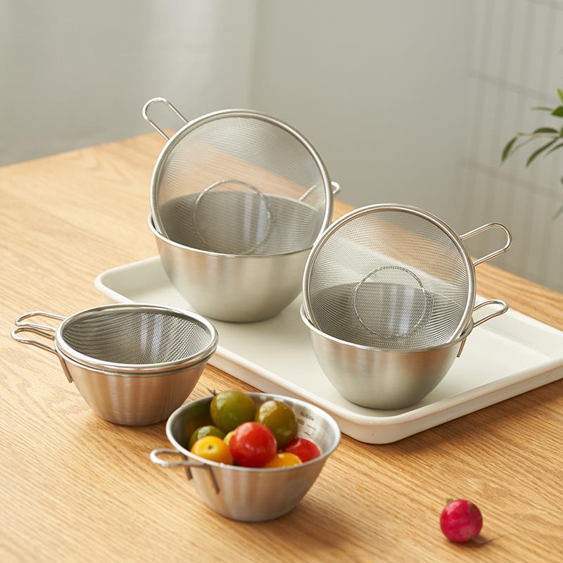 肆月洗菜盆沥水篮家用不锈钢多功能双层洗水果滤水带把手淘米神器