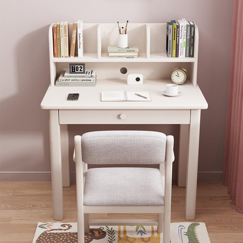 全实木儿童书桌书架集成桌简单家庭学习桌家庭小公寓学生写字台