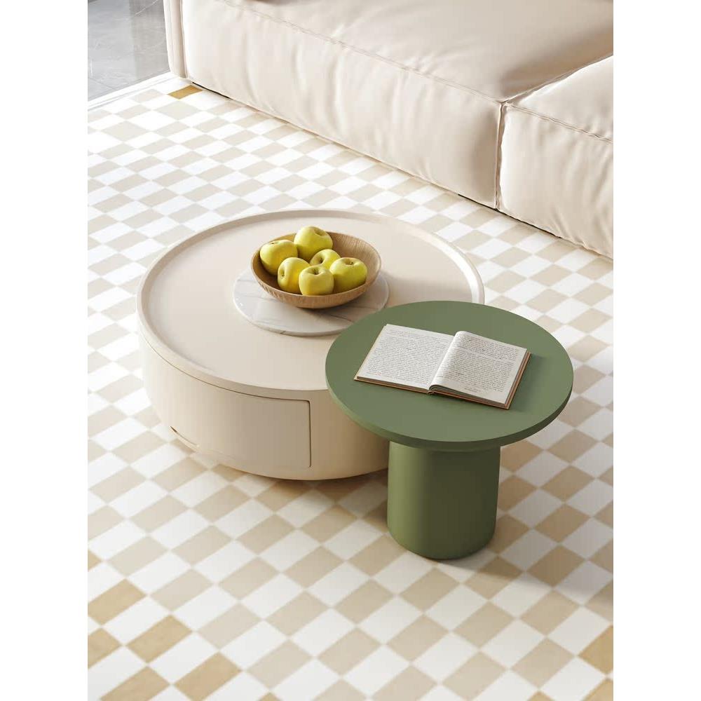 奶油风茶几组合客厅家用小户型圆形设计师款现代简约2025新款茶几