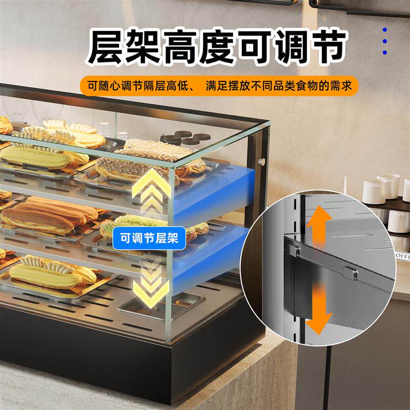 金太商用保温柜加热恒温箱炸鸡蛋挞玻璃熟食柜台式食品小型展示柜