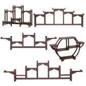鸡翅实木雕博古架小型紫砂茶壶展示架子中式 摆件多宝阁桌面置物架