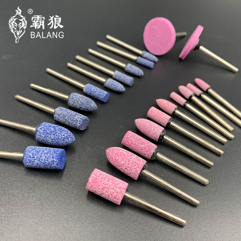 台湾霸狼红玉刚磨头火石仔打磨头金属模具抛光砂轮小磨头圆抛光电