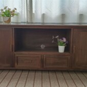 美式 实木电视柜收纳斗柜田园液晶电视柜客厅地柜加厚储物电视柜子