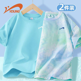 贵人鸟童装男童短袖t恤夏季纯棉上衣中大童夏装2026新款儿童半袖