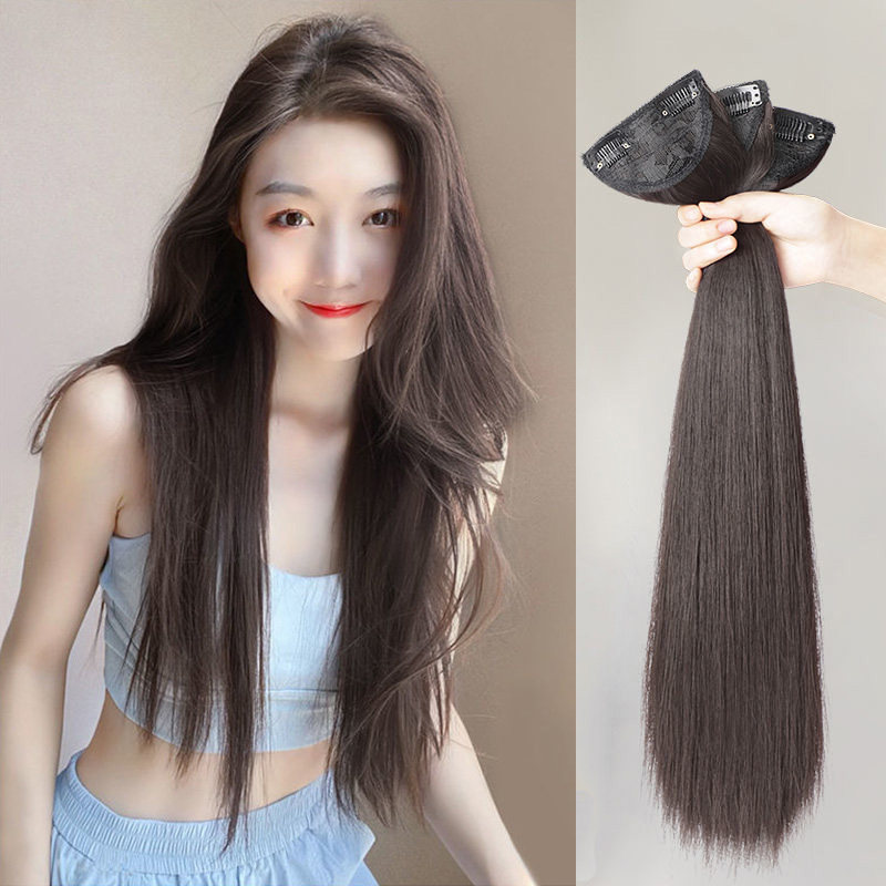 真发发片无痕隐形接发p片自己接假发女长发贴片蓬松一片式假发片