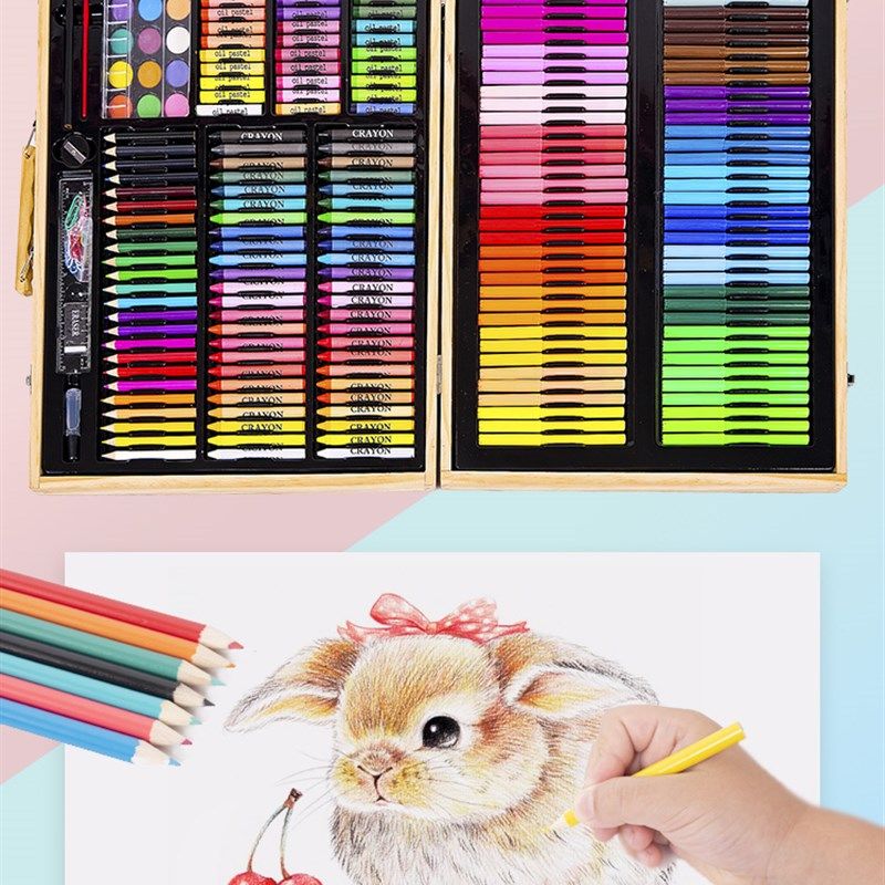 儿童画画工具套装画笔礼盒水x彩笔小学生美术绘画女孩开学文具礼