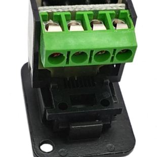 RJ11 免打模块D型机柜数据连接器 6P4C电话插座 黑色面板螺钉压接
