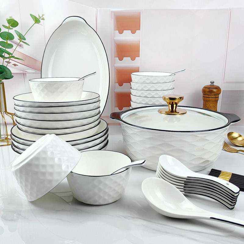 双耳陶瓷汤碗家用2024新款大号高级感9英寸装汤大碗带盖的汤盆8寸