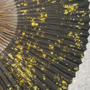 即将失传非遗纯手工折扇全棕黑纸扇杭扇工艺9寸40方洒金扇面