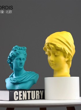 北欧大卫头像雕塑摆件客厅样板房家居软装饰品工艺品人物素描摆设