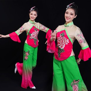 秧歌舞蹈演出服女2018新款 秋冬丰收节中老年扇舞腰鼓舞台表演服装