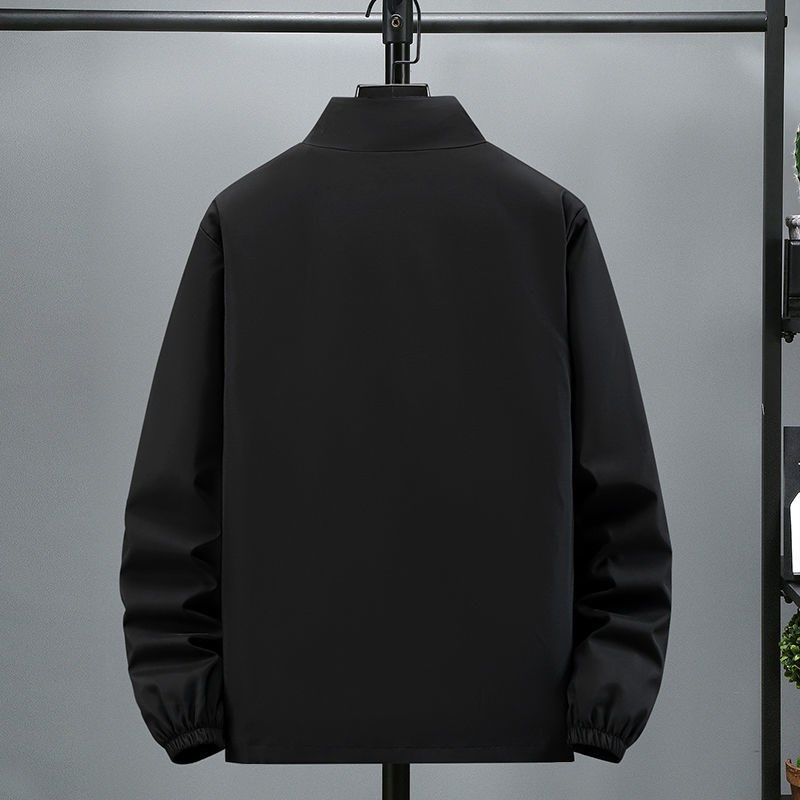 男士春装新款青年不带帽夹克百搭大码胖子春秋无帽休闲宽松外套男