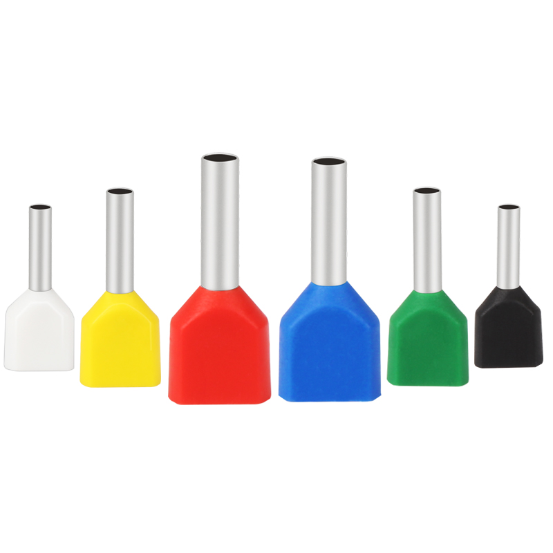 TE双线管型端子压线端头针预绝缘接线端子管形冷压铜鼻0.5-16平方