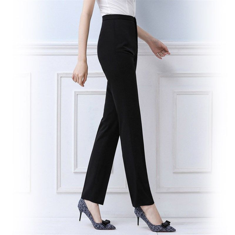 西装裤女高腰职业裤黑色直筒高腰珠宝店无口袋前台工作正装长裤秋,女装/女士精品,西装裤/正装裤,淘宝优惠券,粉丝福利购,淘宝优惠卷