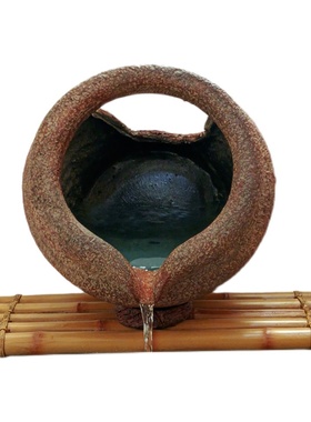 diy流水罐子陶罐水缸鱼池增氧花园庭院造景摆放鲜花建设景观空调