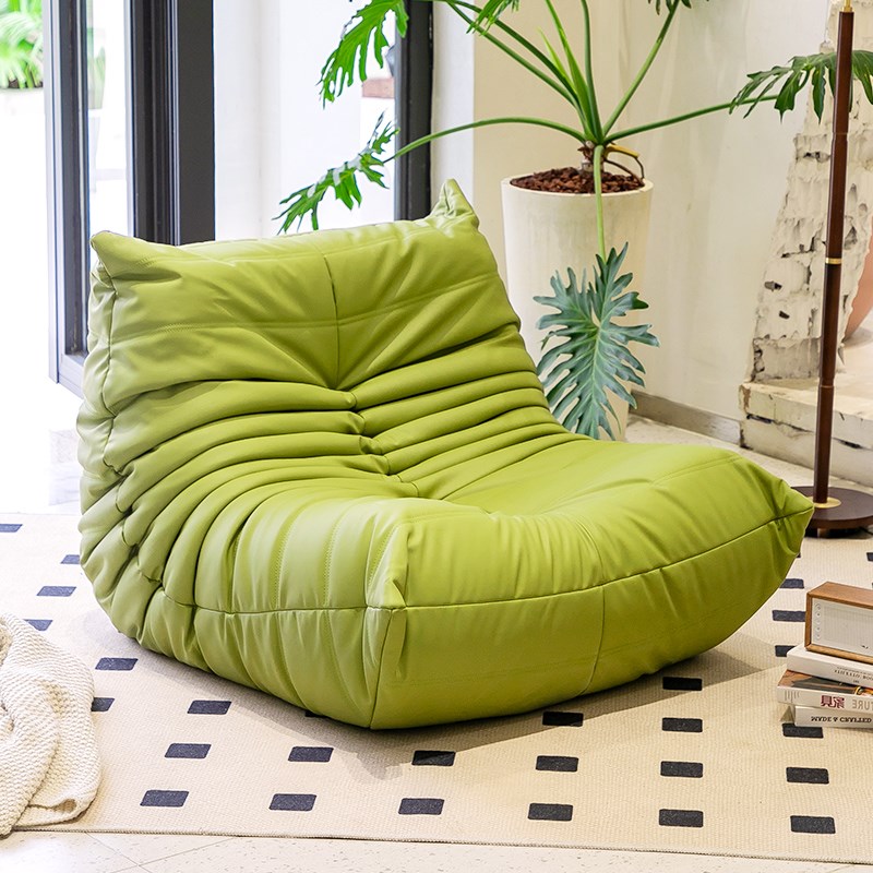 毛毛虫沙发卧室阳台休闲小户型客厅懒人小沙发奶油风家用可躺可睡
