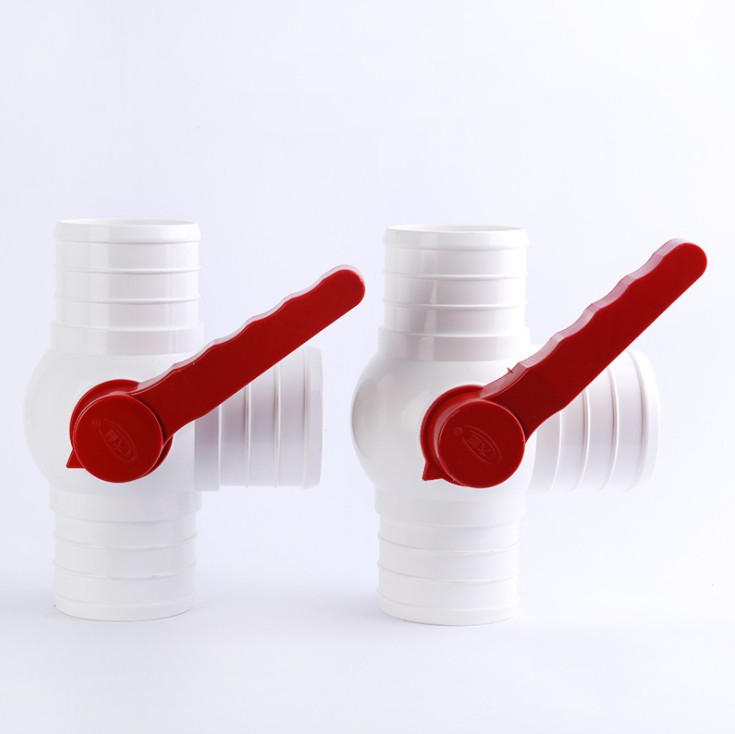 4寸100三通球阀 水管配件 农用滴灌带 微喷管接头 PVC全新料球阀