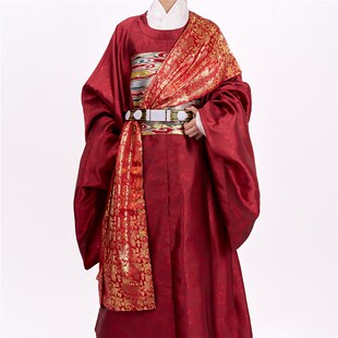 惜物国风 汉服配饰配件汉婚婚服状元郎进士喜庆红色织金喜字披红
