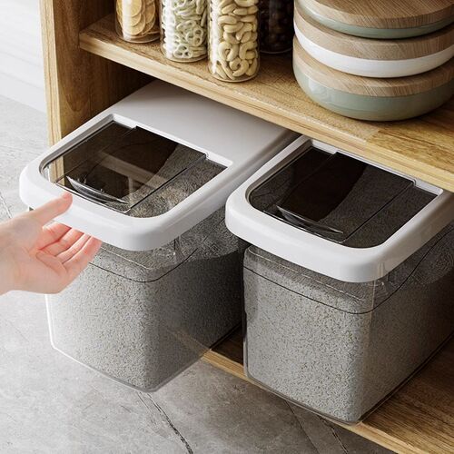 家用带盖米桶25斤加厚20斤防尘防潮防虫密封收纳盒15斤储米箱米D