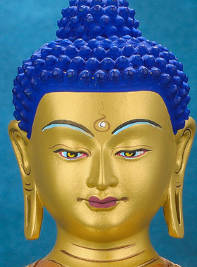 不动佛佛像摆件纯铜精工仿尼泊尔全鎏金雕花藏门祖巴不动如来佛像