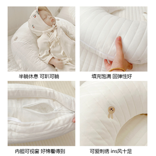 婴儿安抚枕侧睡夹腿月亮枕环腰哺乳枕宝宝抱枕可拆洗腰枕靠垫枕头