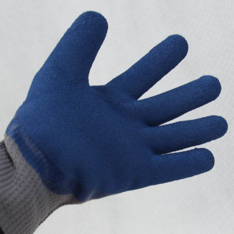 弘鼎保暖大王发泡冬季保暖劳保手套毛圈浸胶加厚加绒耐磨防滑干活