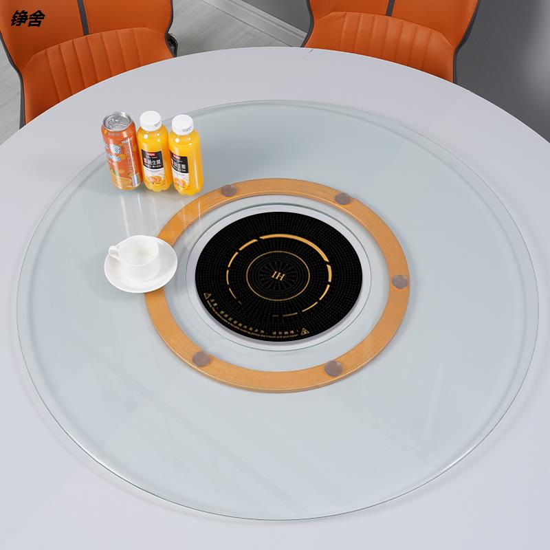 餐桌火锅转盘钢化玻璃圆桌转盘家用桌子玻璃转盘台面挖孔空心转盘