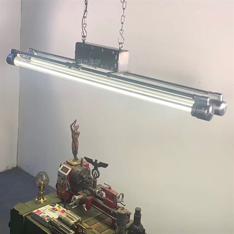 中古wuone 灵光逸创  铸铝工业风吊灯复古灯双管餐厅灯设计师灯